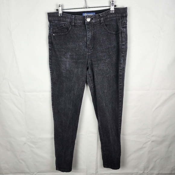 Democracy "Ab"solution Black with Silver Sparkle Skinny Jeans SIZE 10 Whimsigoth - Picture 1 of 7
